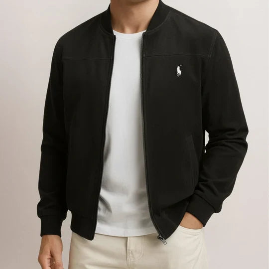 Men's Suede-Effect Zip Bomber Jacket