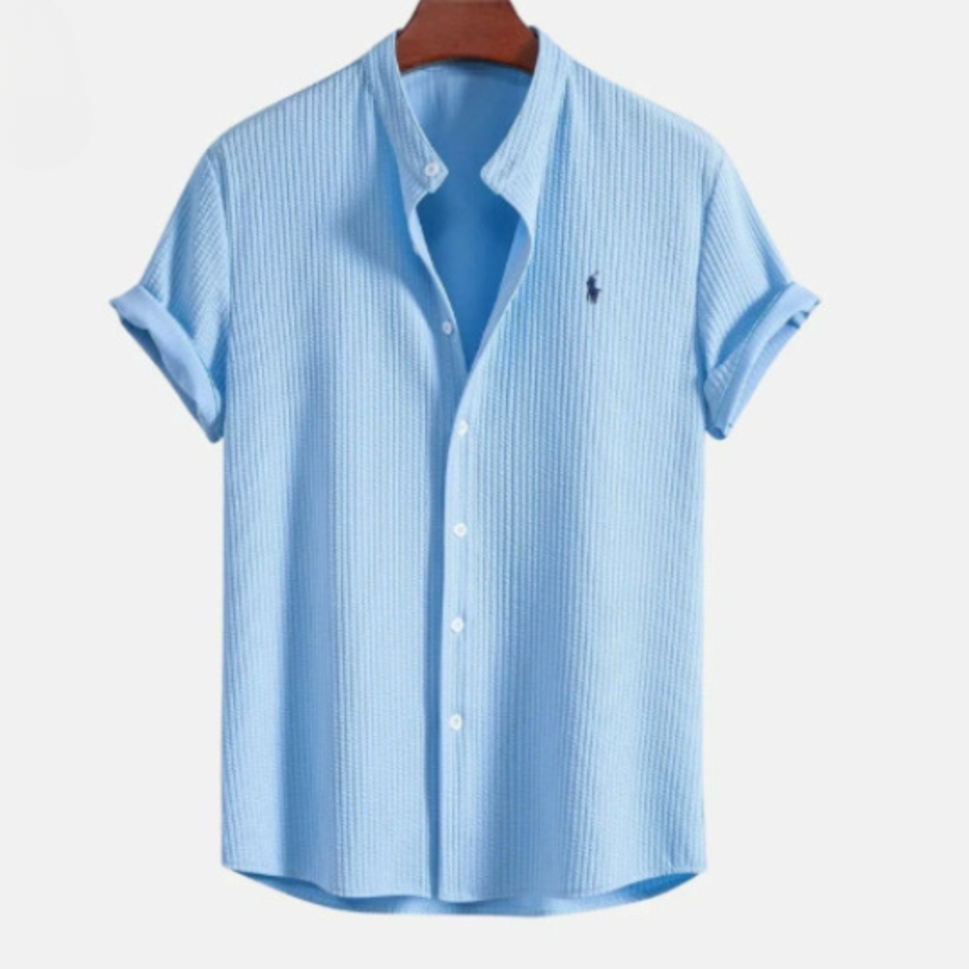 Textured Short Sleeve Button Shirt — LIQUIDATION PRICE