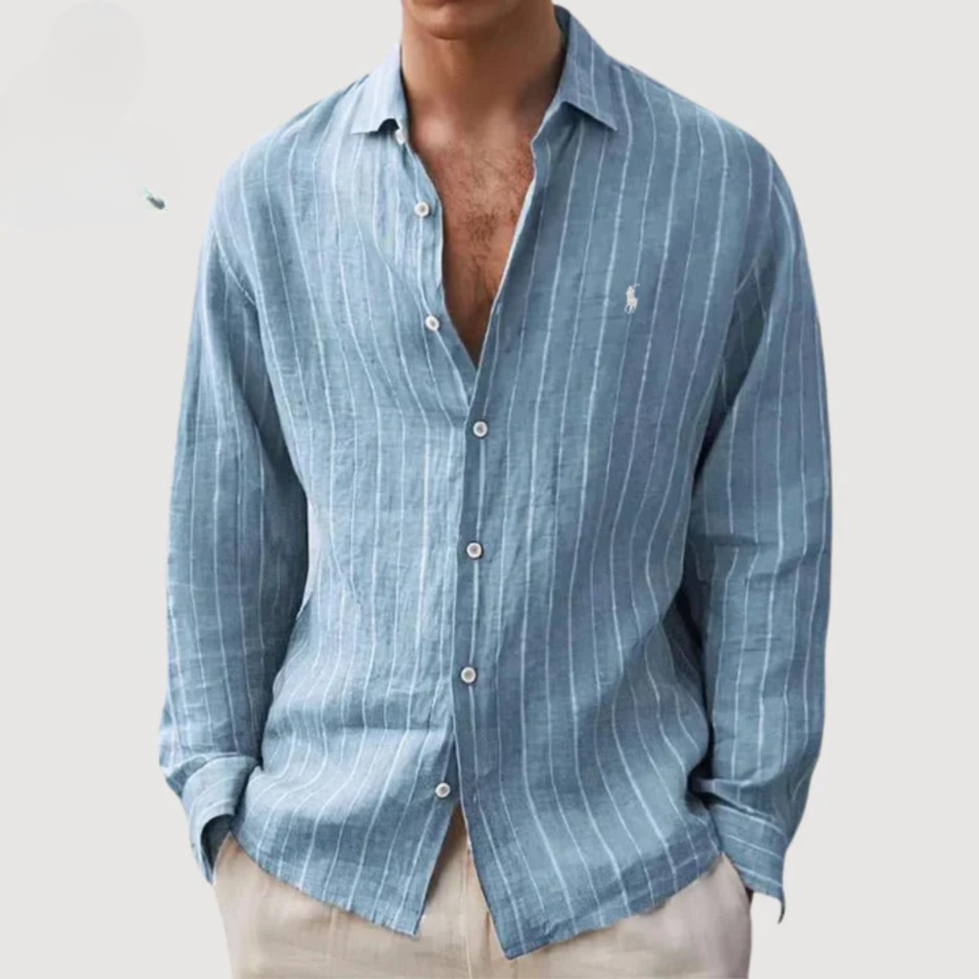 Striped Long Sleeve Button Shirt — LIQUIDATION PRICE