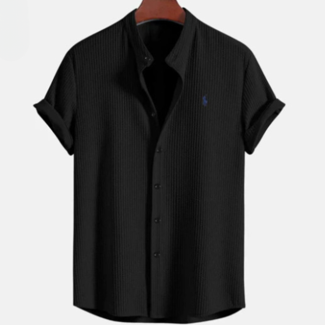 Textured Short Sleeve Button Shirt — LIQUIDATION PRICE