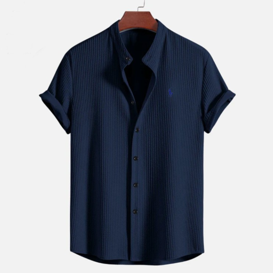 Textured Short Sleeve Button Shirt — LIQUIDATION PRICE