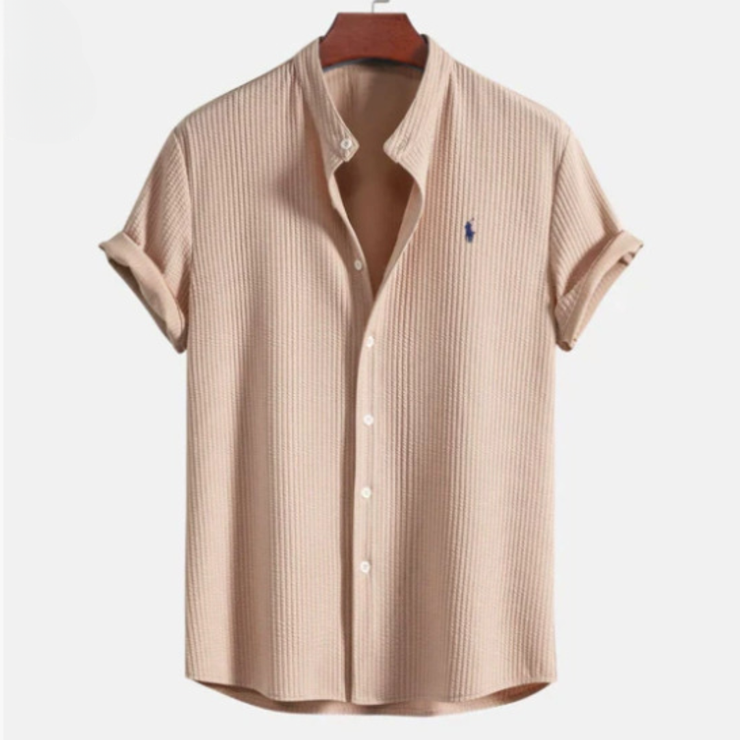 Textured Short Sleeve Button Shirt — LIQUIDATION PRICE