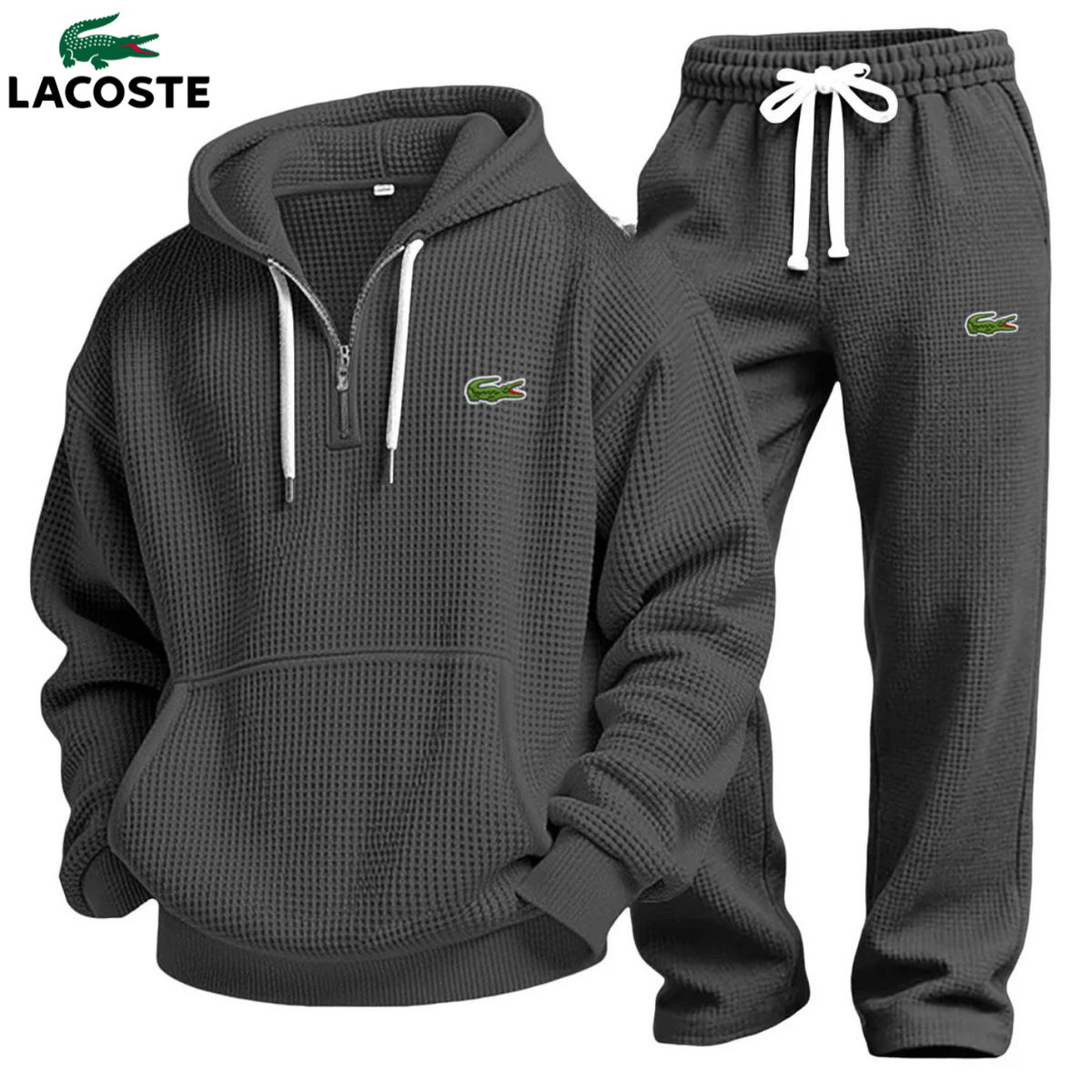 Men's Textured Half-Zip Hoodie & Jogger Tracksuit