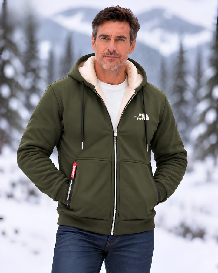 Contrast-Lined Hooded Jacket
