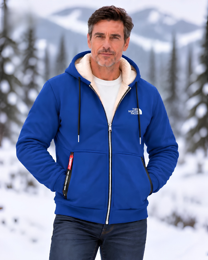 Contrast-Lined Hooded Jacket