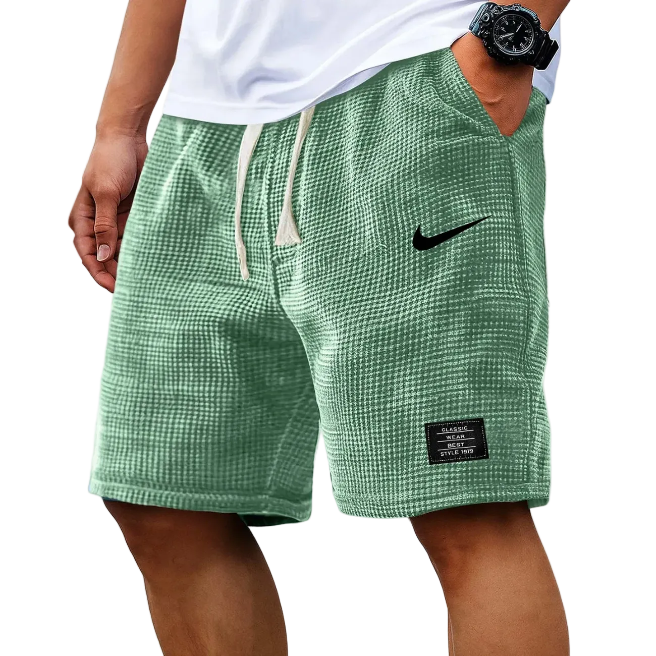 Textured Waffle Knit Shorts