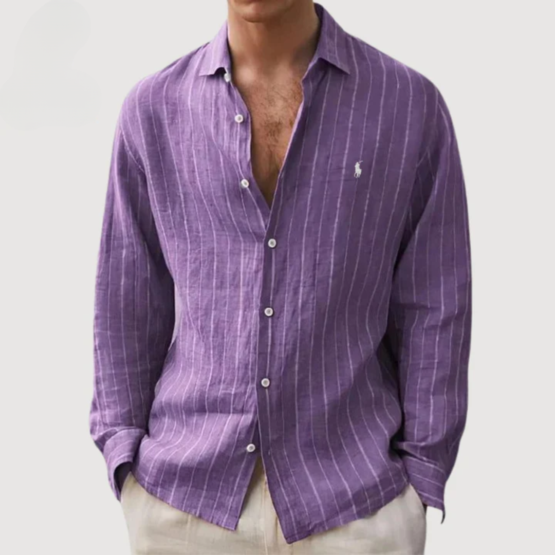 Striped Long Sleeve Button Shirt — LIQUIDATION PRICE
