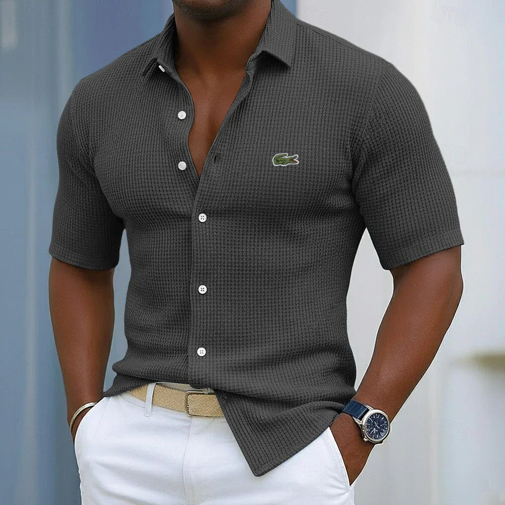 Men's Cotton Waffle Casual Short Sleeve Shirt — LIQUIDATION PRICE