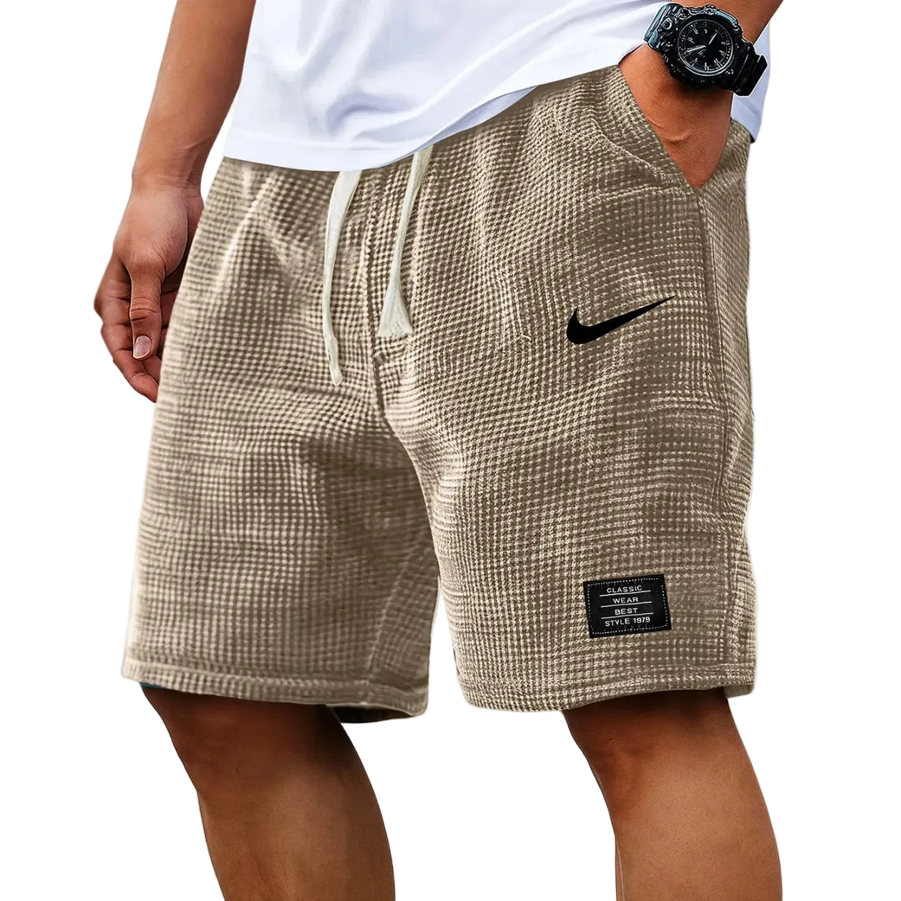 Textured Waffle Knit Shorts