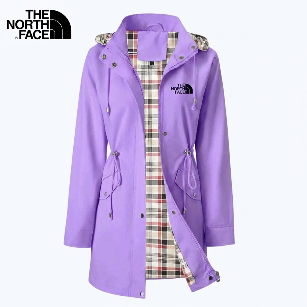 Women's Plaid-Lined Drawstring Hooded Parka