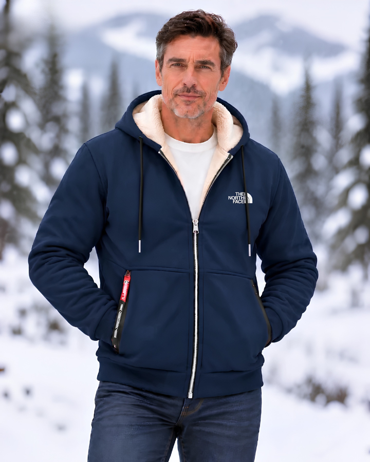 Contrast-Lined Hooded Jacket
