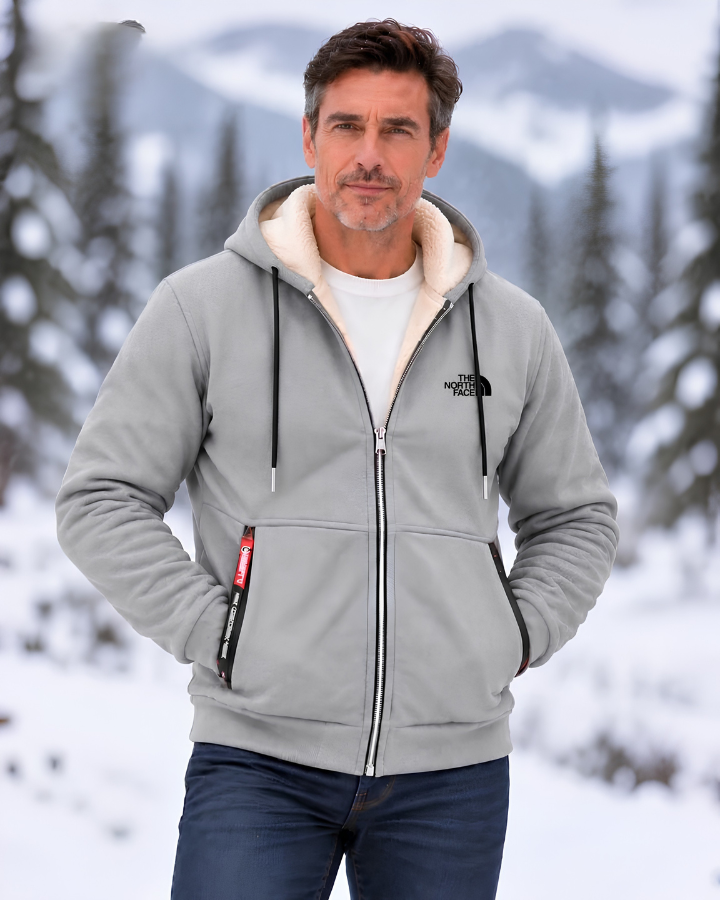 Contrast-Lined Hooded Jacket
