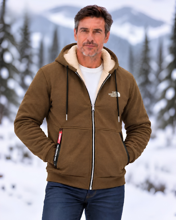 Contrast-Lined Hooded Jacket