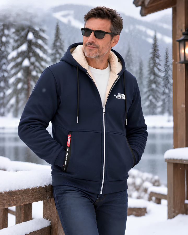 Contrast-Lined Hooded Jacket