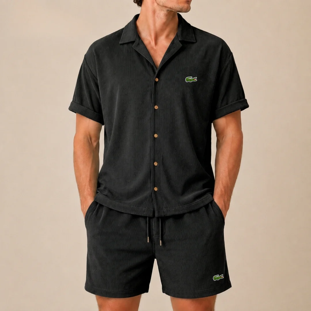 Corduroy Collar Shorts Set - LIQUIDATION PRICE