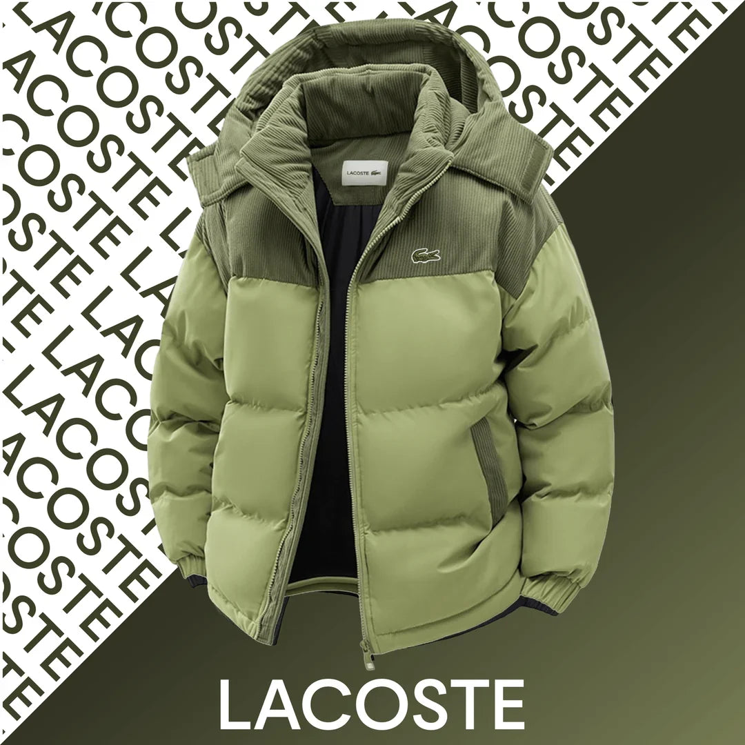 Men's Contrast-Panel Hooded Puffer Jacket