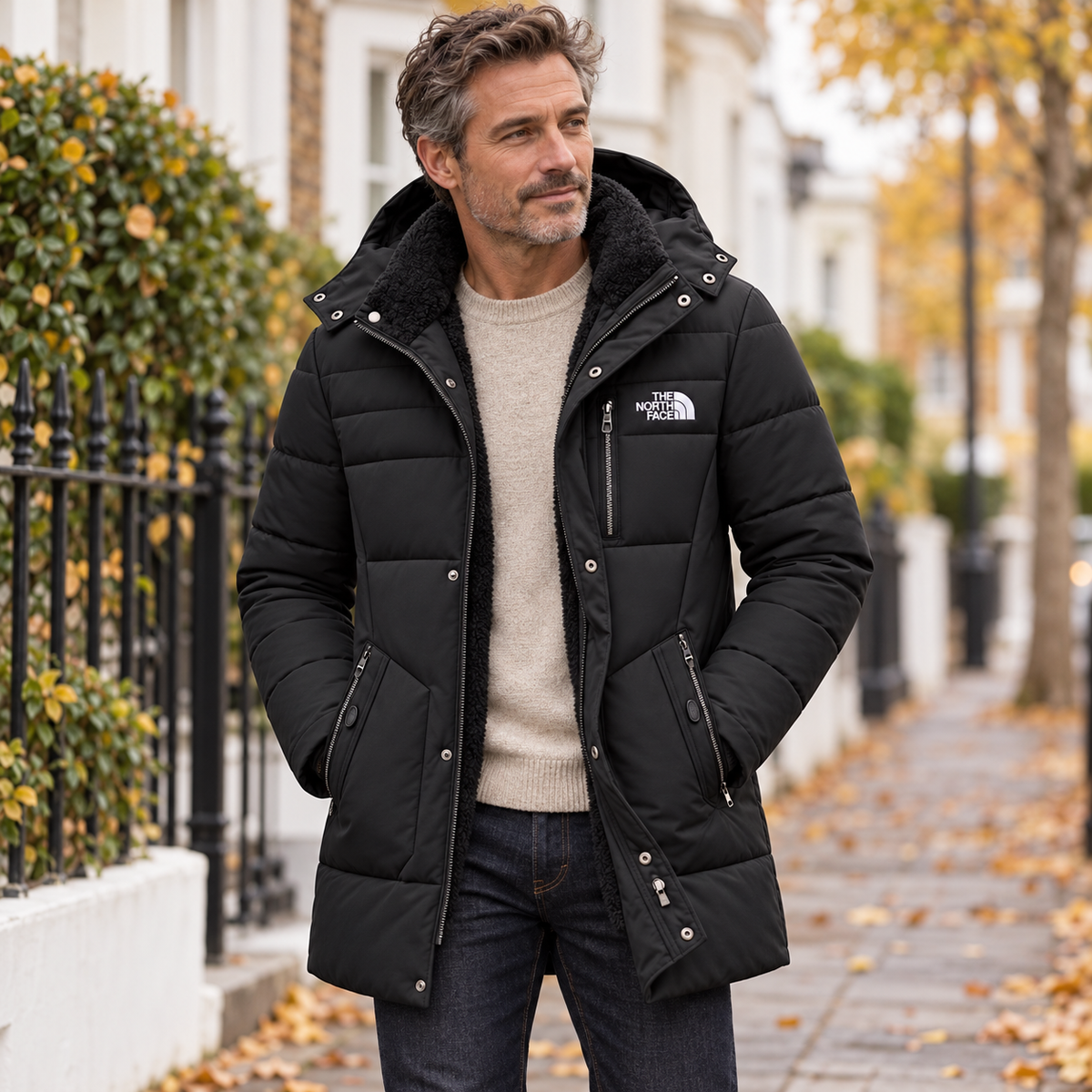 Men’s Fleece-Lined Hooded Padded Coat